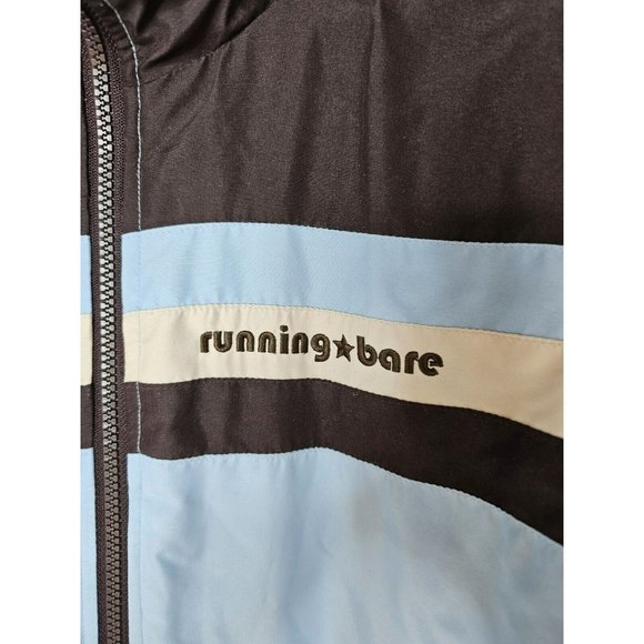 RUNNING BARE lightly padded jacket women's size 12 retro 70s 80s brown blue - Picture 5 of 9